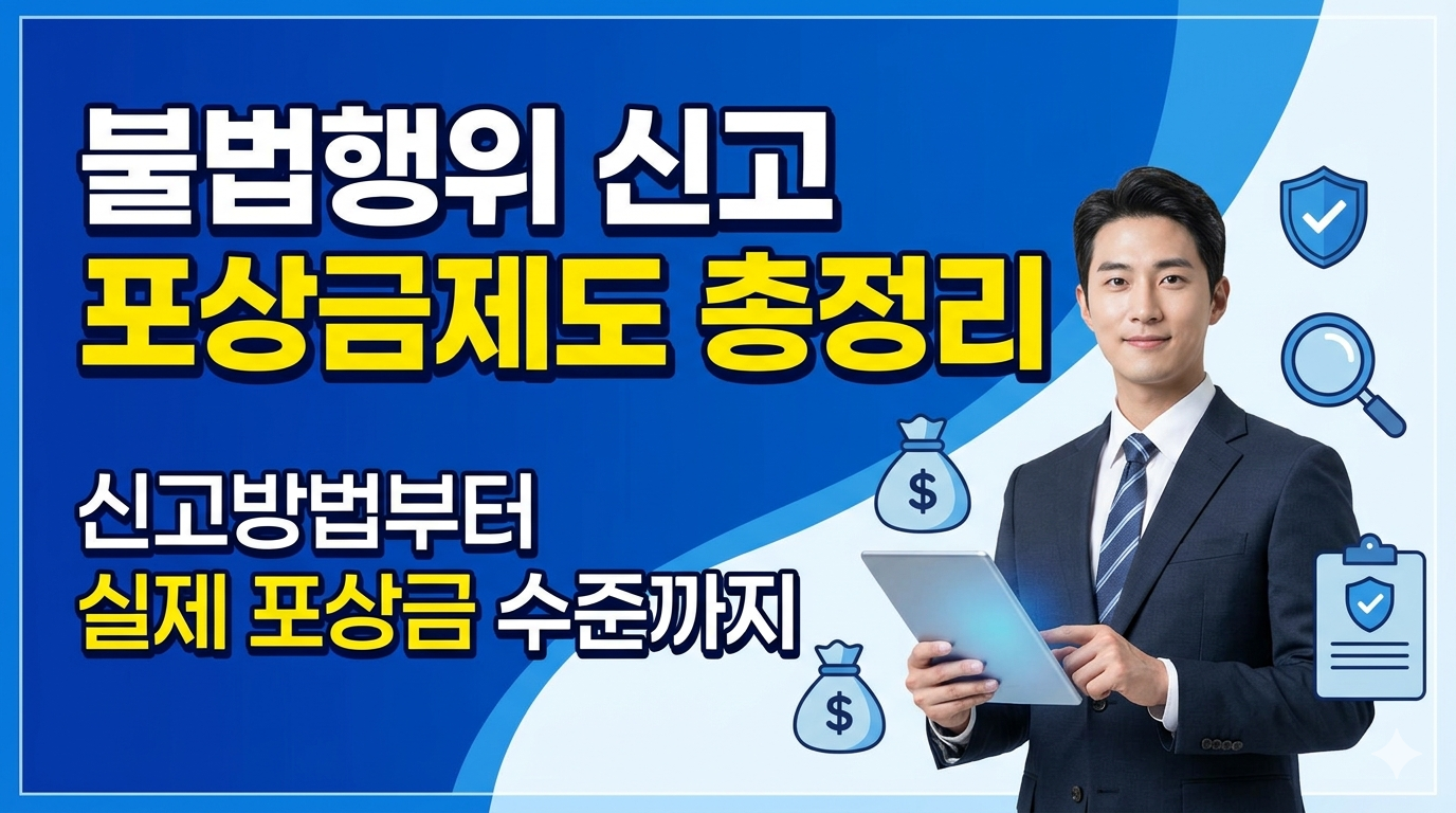 2026 불법행위 신고 포상금 종류 및 지급 액수 총정리