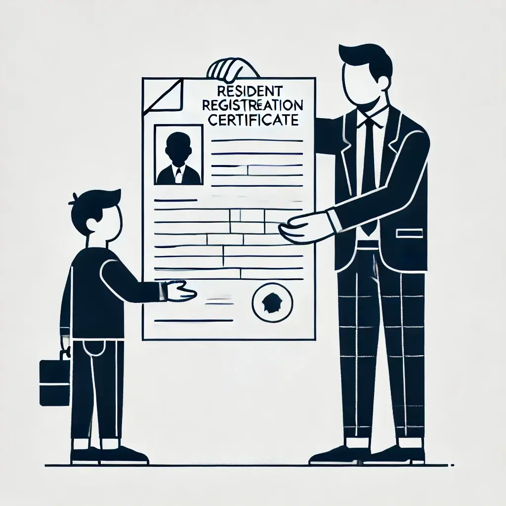 주민등록등본을 발급받는 남자