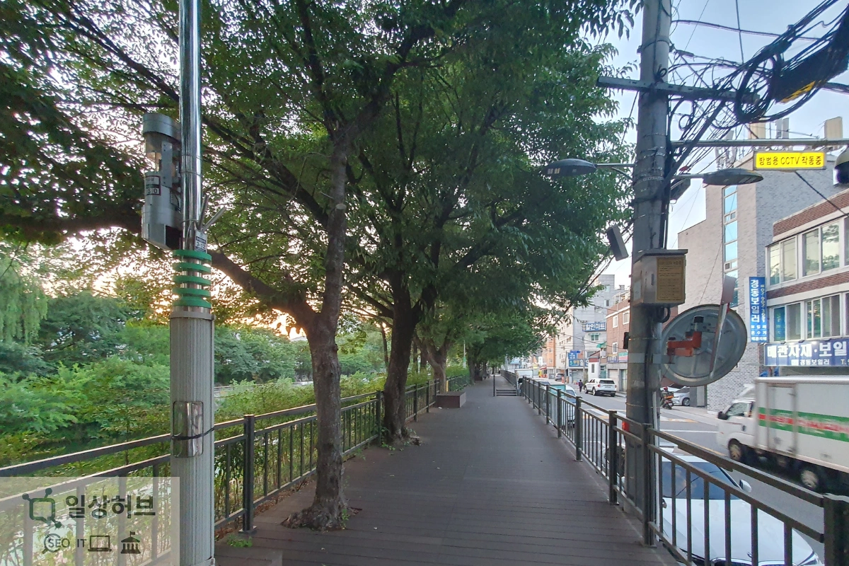 도봉구 산책로와 자전거길 주변의 편의점과 벤츠