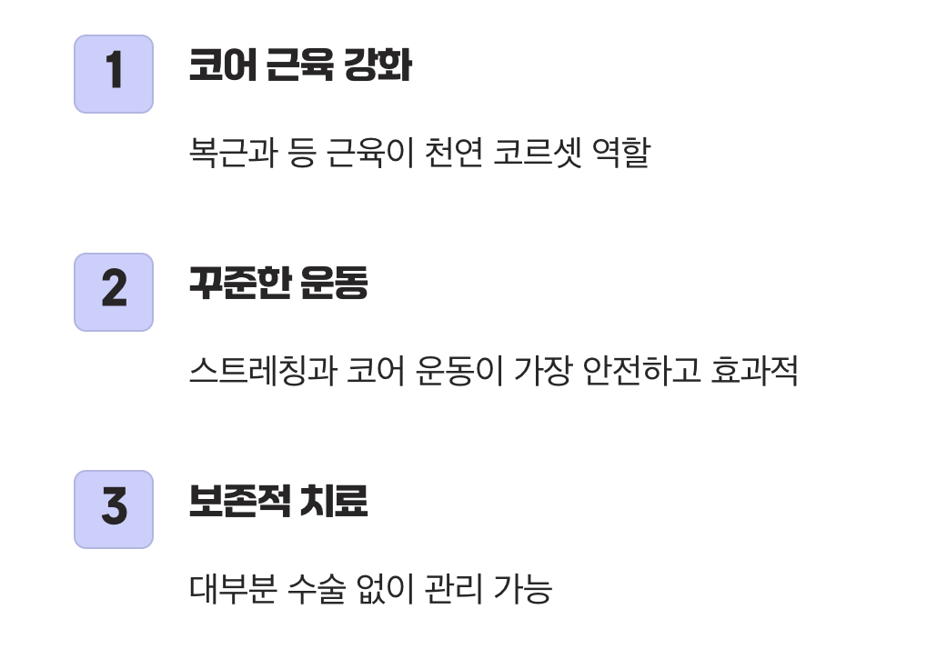 수술이 아닌, ‘근육 코르셋’이 정답