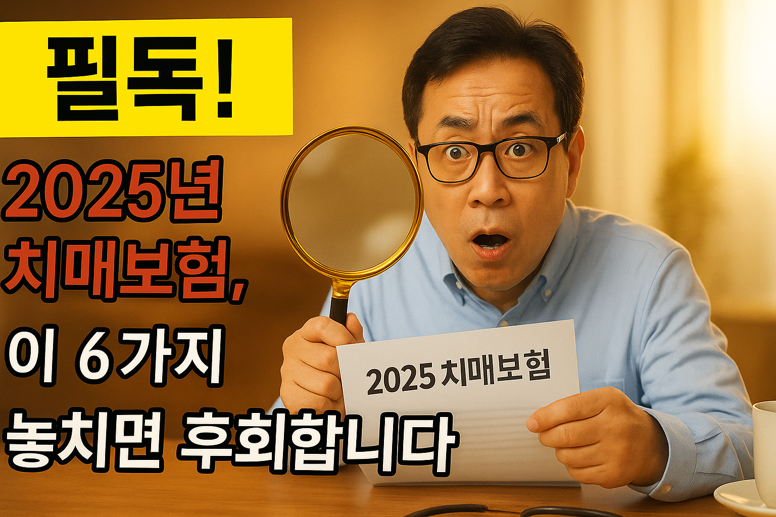 2025 치매보험 문서 보는 50대 남성