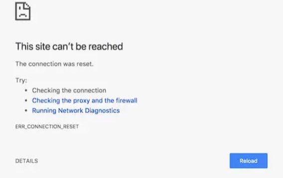err-connection-reset-해결방법