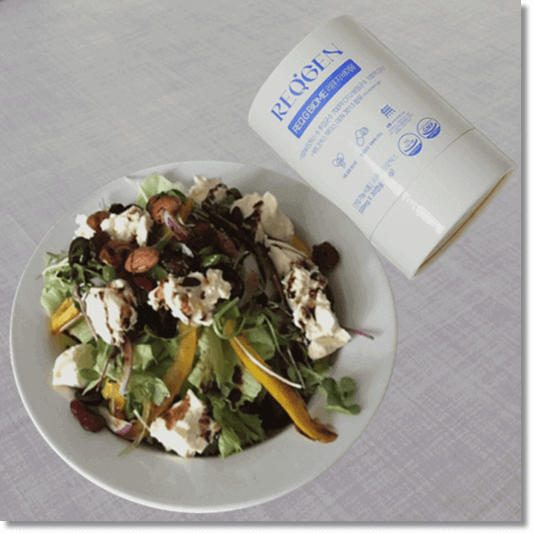 젠유산균에 좋은 음식과 섭취량, 치즈 샐러드와 젠유산균 보충제