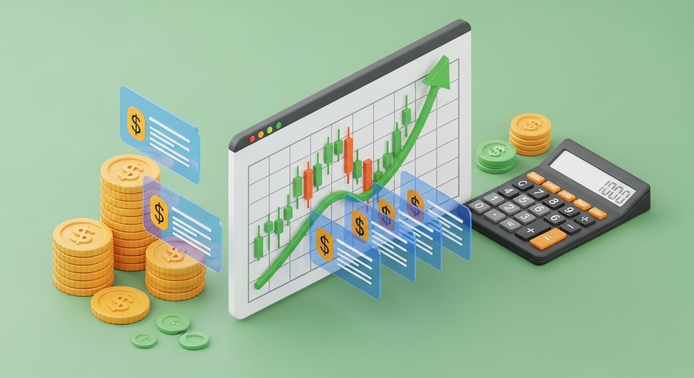 주식차트+황금달러+계산기 가있다