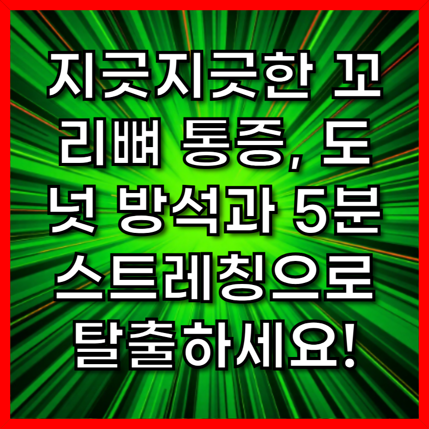 지긋지긋한 꼬리뼈 통증, 도넛 방석과 5분 스트레칭으로 탈출하세요!