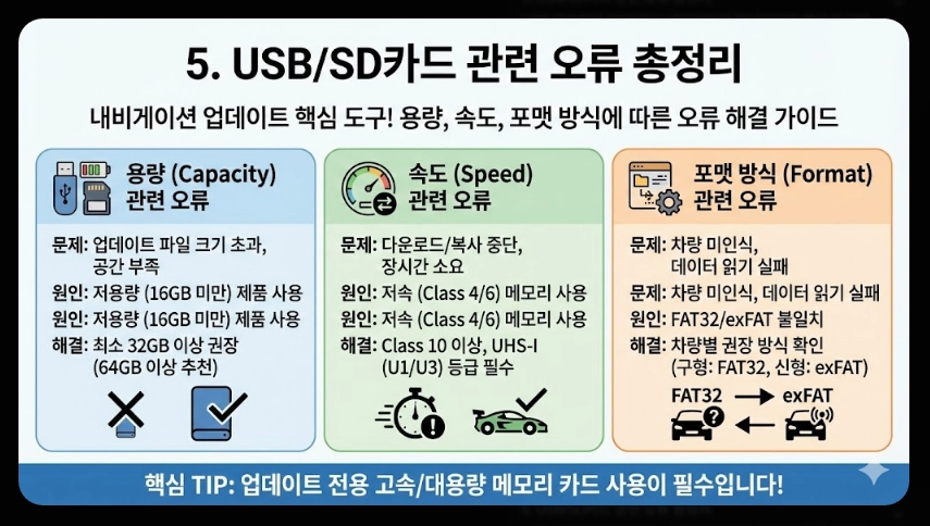 내비게이션 업데이트 오류 해결법