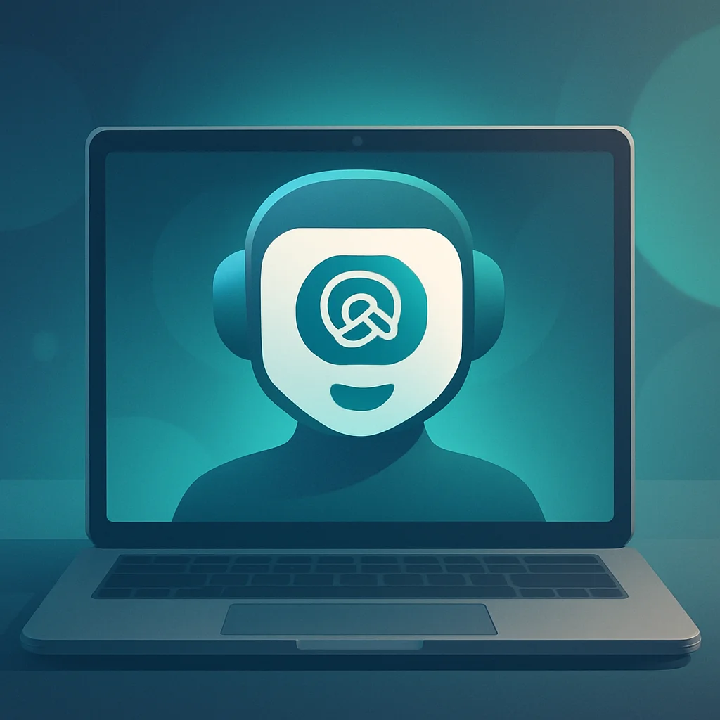 ChatGPT를 상징하는 친근한 AI 챗봇 디지털 일러스트레이션