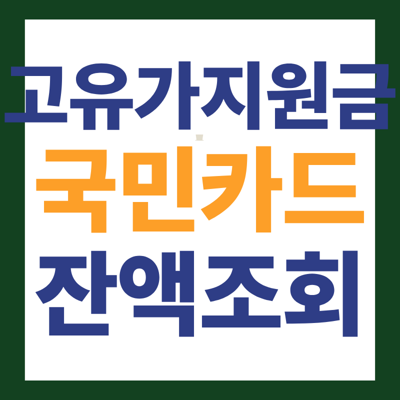 국민카드 고유가 지원금 잔액조회 남은금액 확인 하는 법 썸네일
