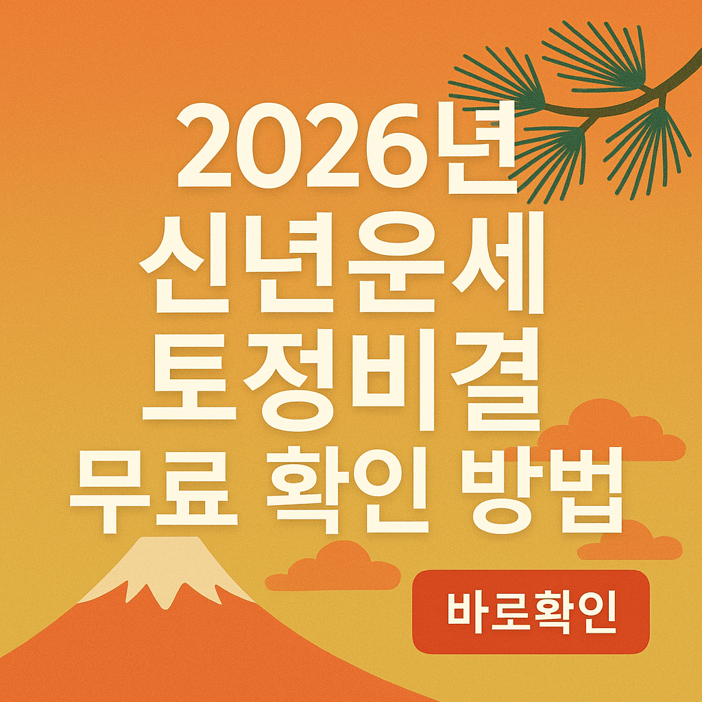 2026 신년운세 토정비결 무료 확인 방법
