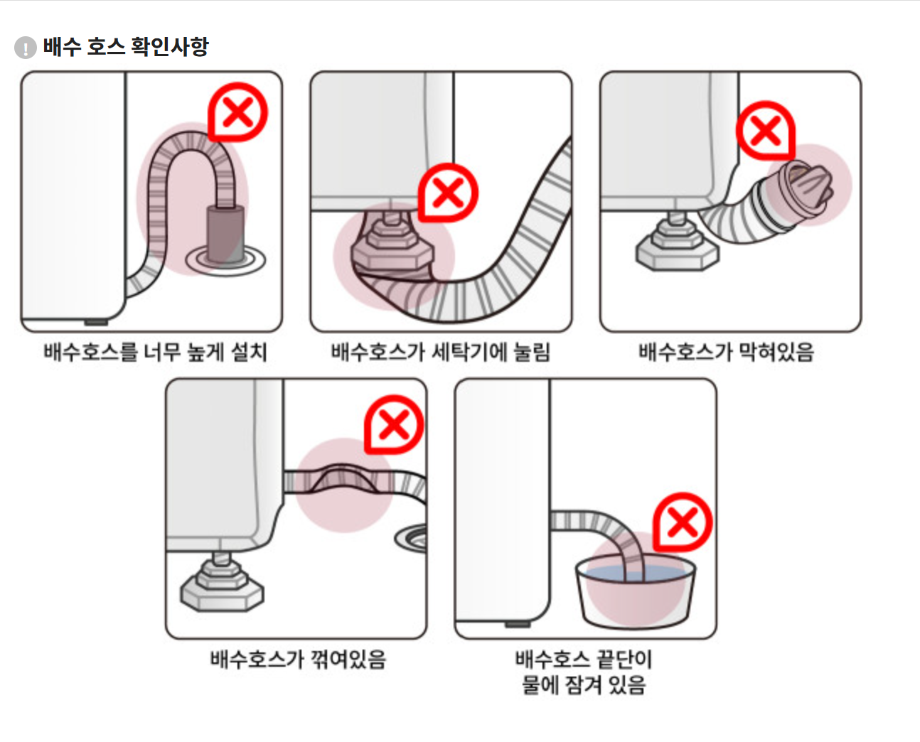 LG 건조기 물버림 에러 해결