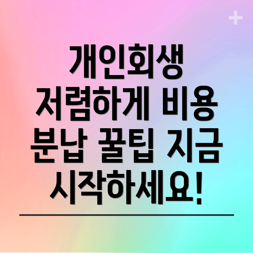 개인회생 비용 분납