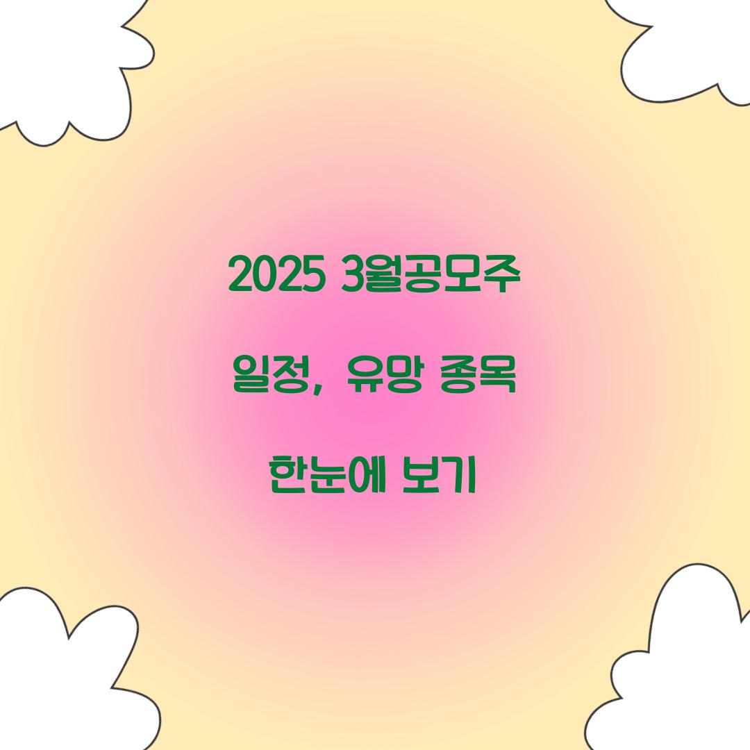 2025 3월공모주