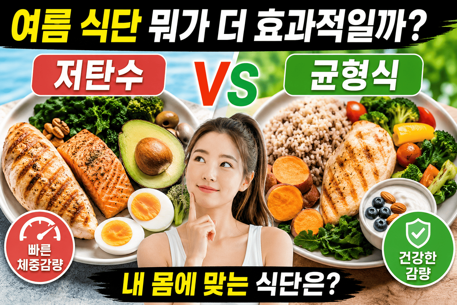 저탄수 vs 균형식 (여름 식단 비교)