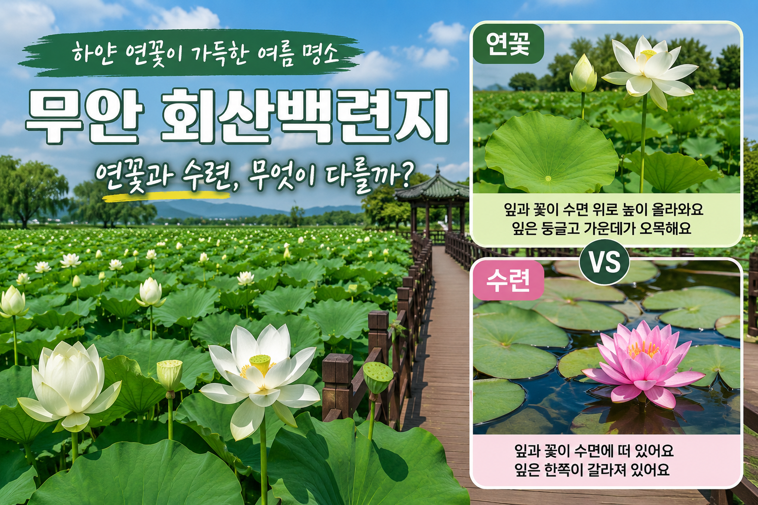 여름 전남 가볼 만한 곳, 무안 회산백련지 백련 개화 시기와 관람 팁