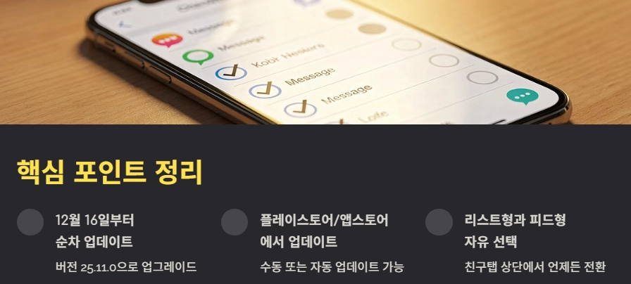 카카오톡 친구목록 복원 업데이트