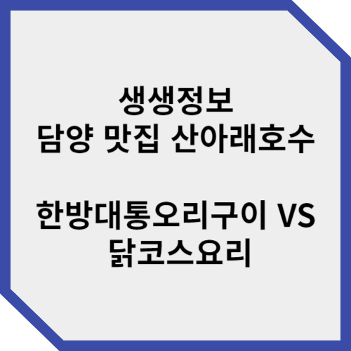 생생정보 한방대통오리구이 VS 닭코스요리의 천국 담양 맛집 산아래호수