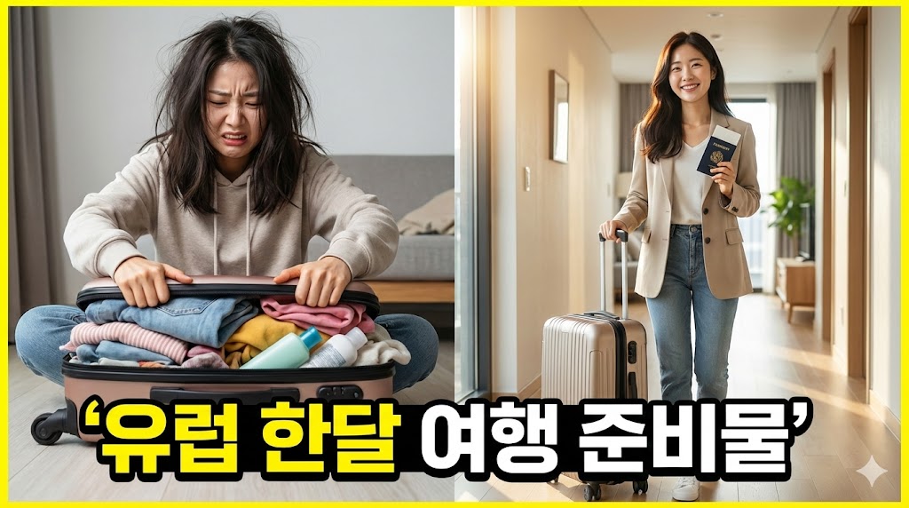 유럽 한달 여행 준비물, 이것만 챙기면 끝! (2025년 최신판 캐리어 싸기 꿀팁 총정리)