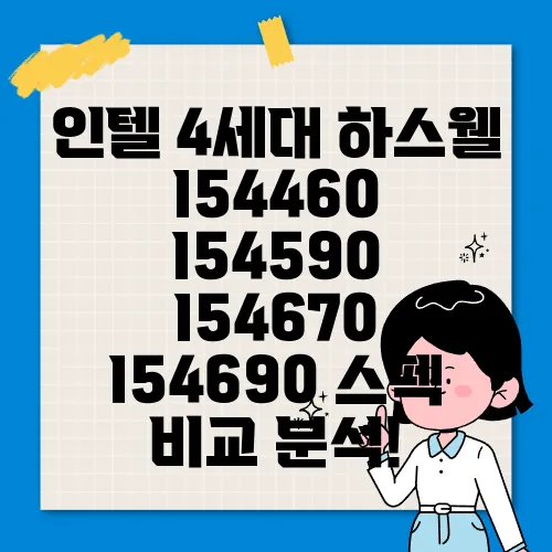 인텔 4세대 하스웰 I54460 I54590 I54670 I54690 스펙 비교 분석!