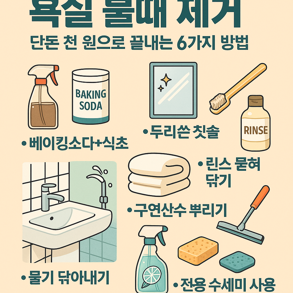 욕실 물때 제거, 단돈 천 원으로 끝내는 6가지 방법