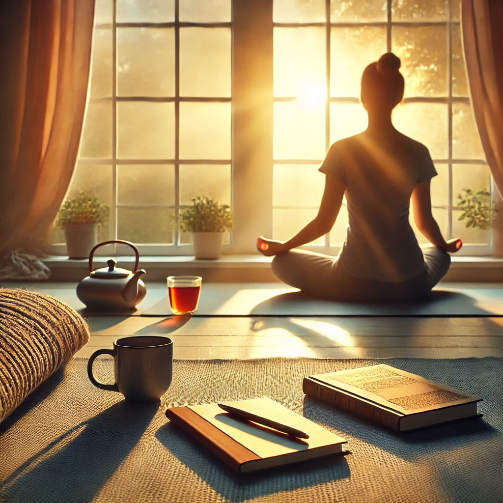 하루를 미라클 모닝으로 시작하는 여성의 모습