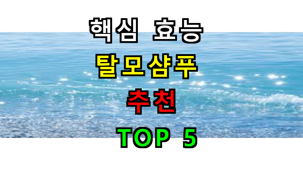 탈모샴푸만 바꿔도 효과 추천 순위 BEST 5