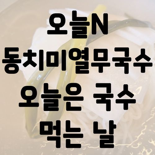 오늘N 동치미열무국수 오늘은 국수 먹는 날