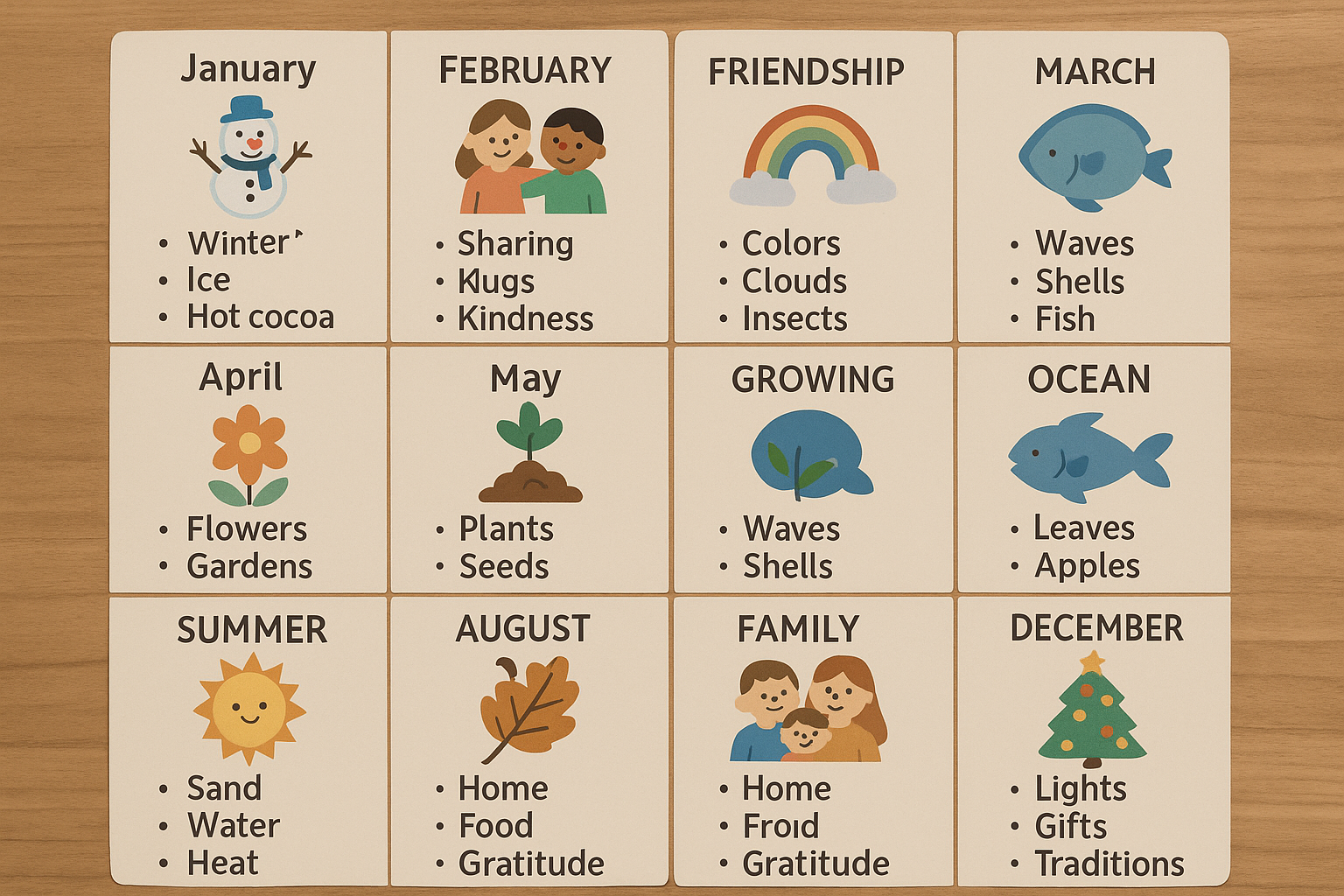 월별 테마놀이 구성법 (주제, 계절, 활동예시)관련 사진