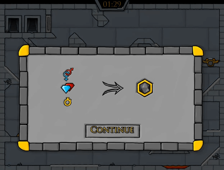 불물게임-2인용-게임하기-3-아이스템플-종료-화면