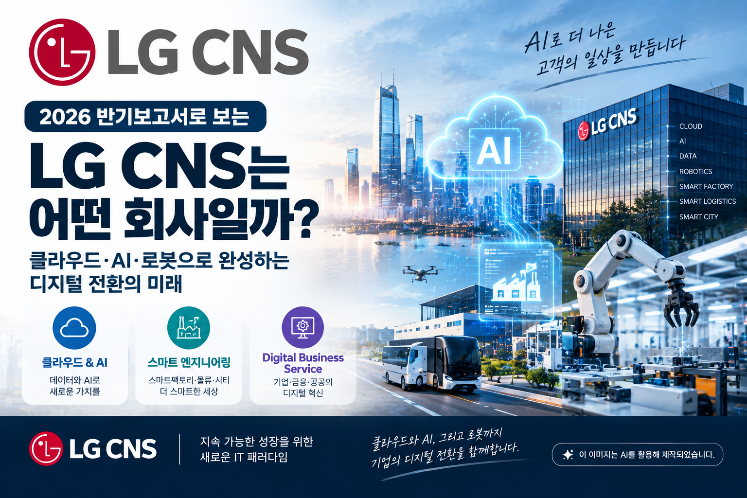 LG CNS 2026년 반기보고서 기반 클라우드·AI·스마트 엔지니어링·로봇 사업 분석