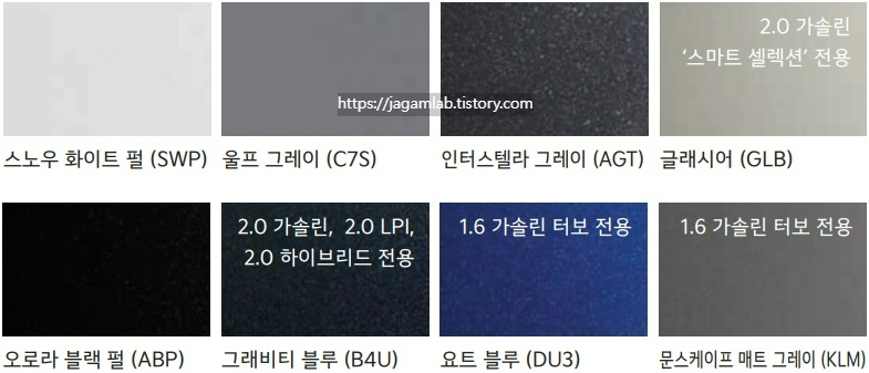 2026 K5 스노우 화이트펄, 울프 그레이, 인터스텔라 그레이, 글래시어, 오로라 블랙 펄, 그래비티 블루, 요트 블루, 문스케이프 매트 그레이 외장 컬러