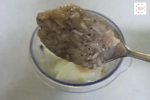 파김치-재료 갈기-새우젓 넣기
