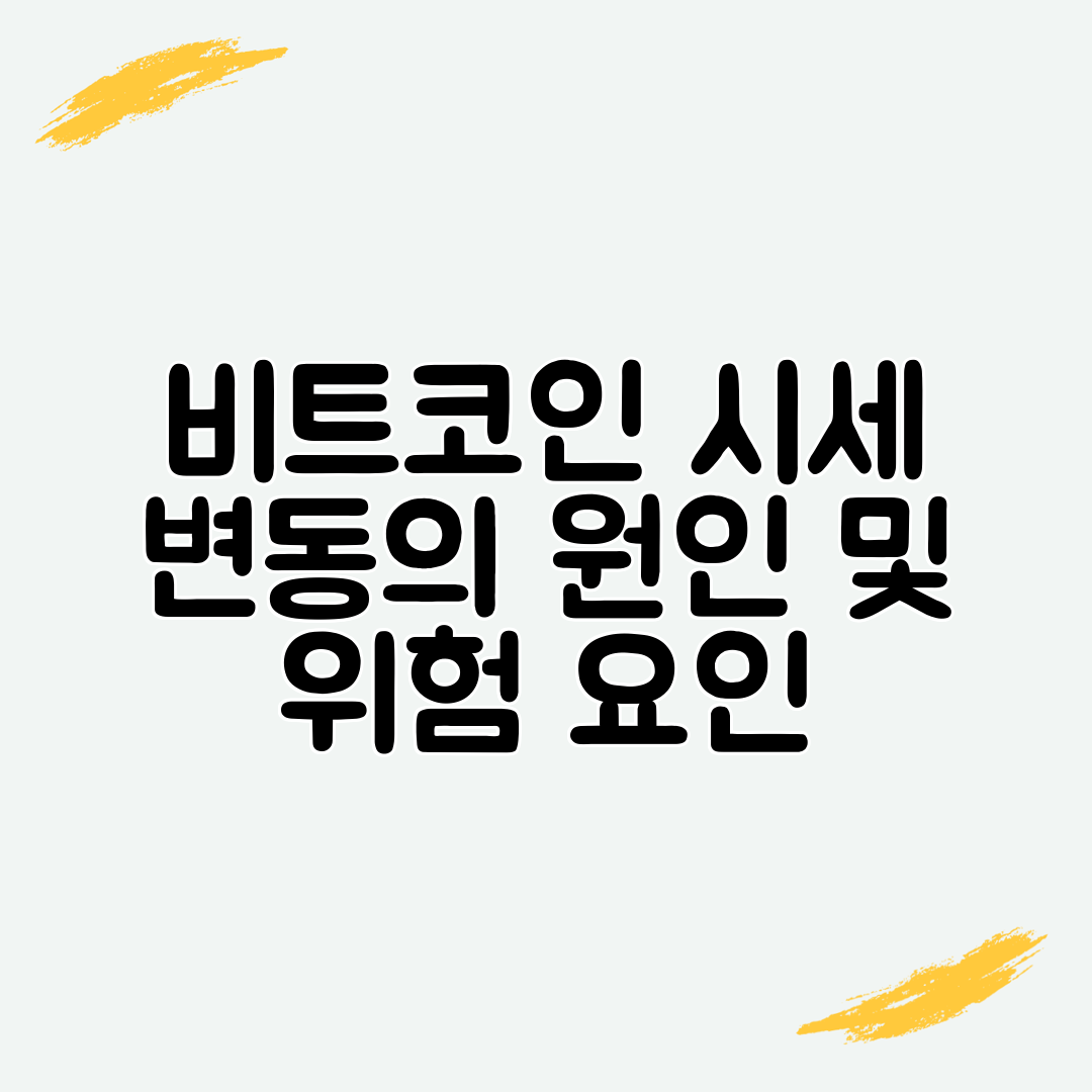비트코인 시세 변동의 원인 및 위험 요인