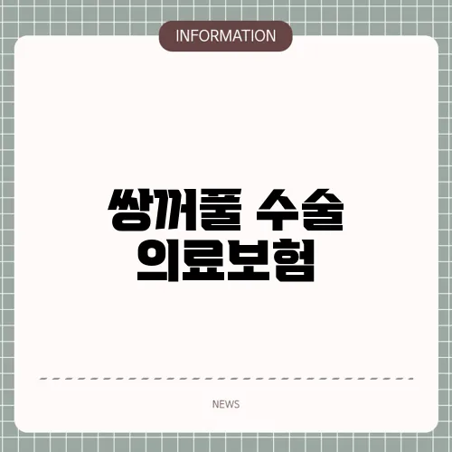 쌍꺼풀 수술 의료보험