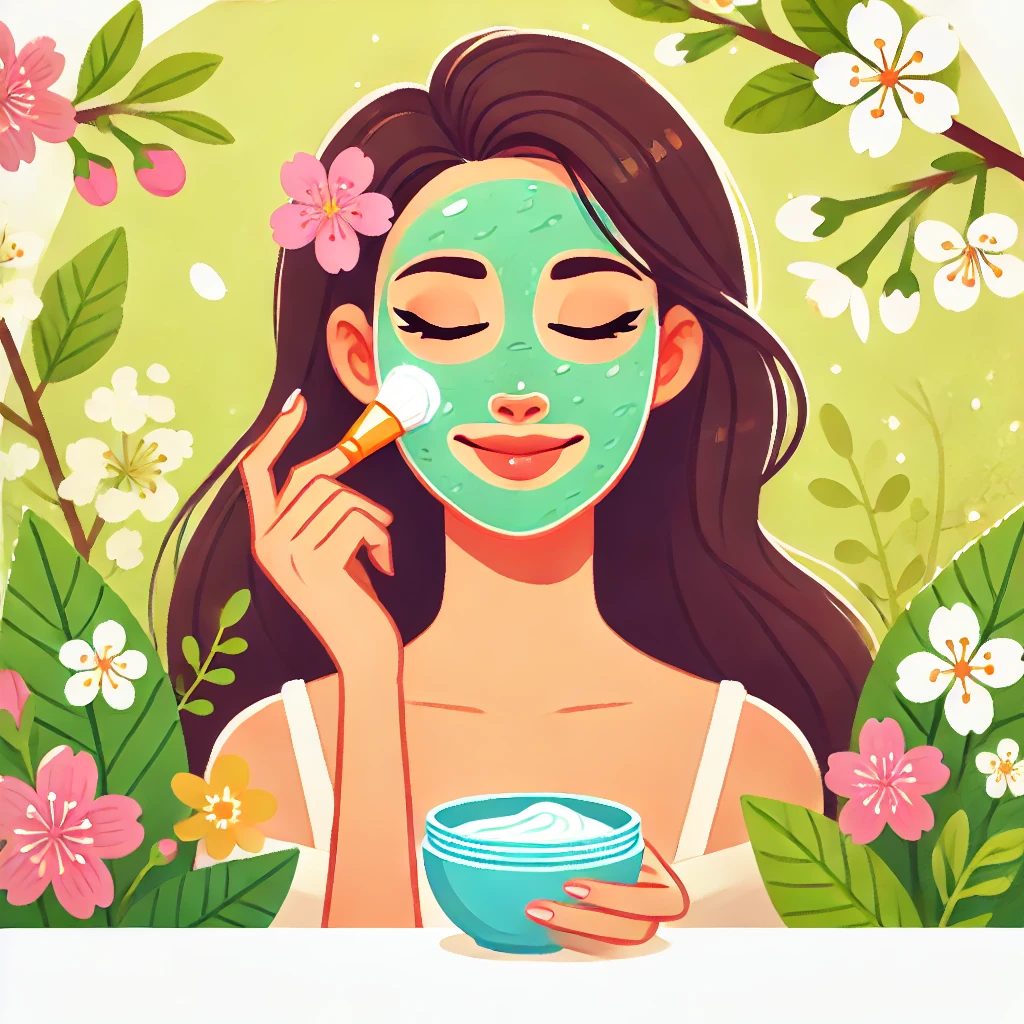 마스크팩 하는 여인