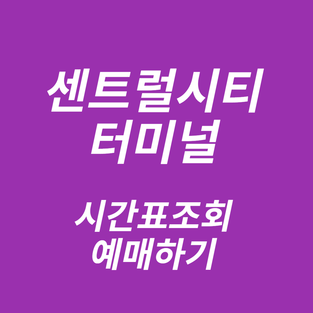 센트럴시티터미널 시간표 조회,예매