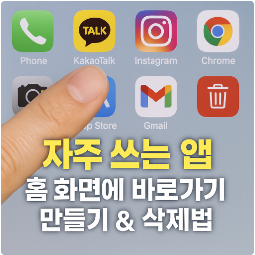 휴대폰 홈 화면에 자주 쓰는 앱 바로가기 만드는 법 / 삭제하는 법