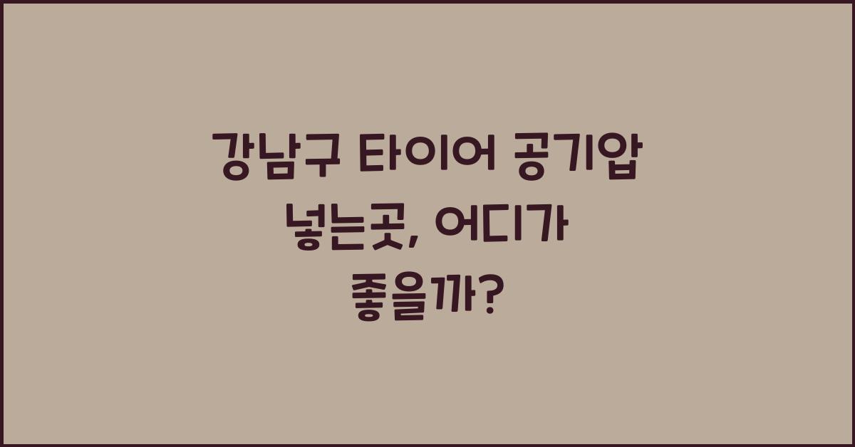 강남구 타이어 공기압 넣는곳