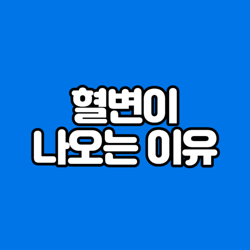 혈변이 나오는 이유