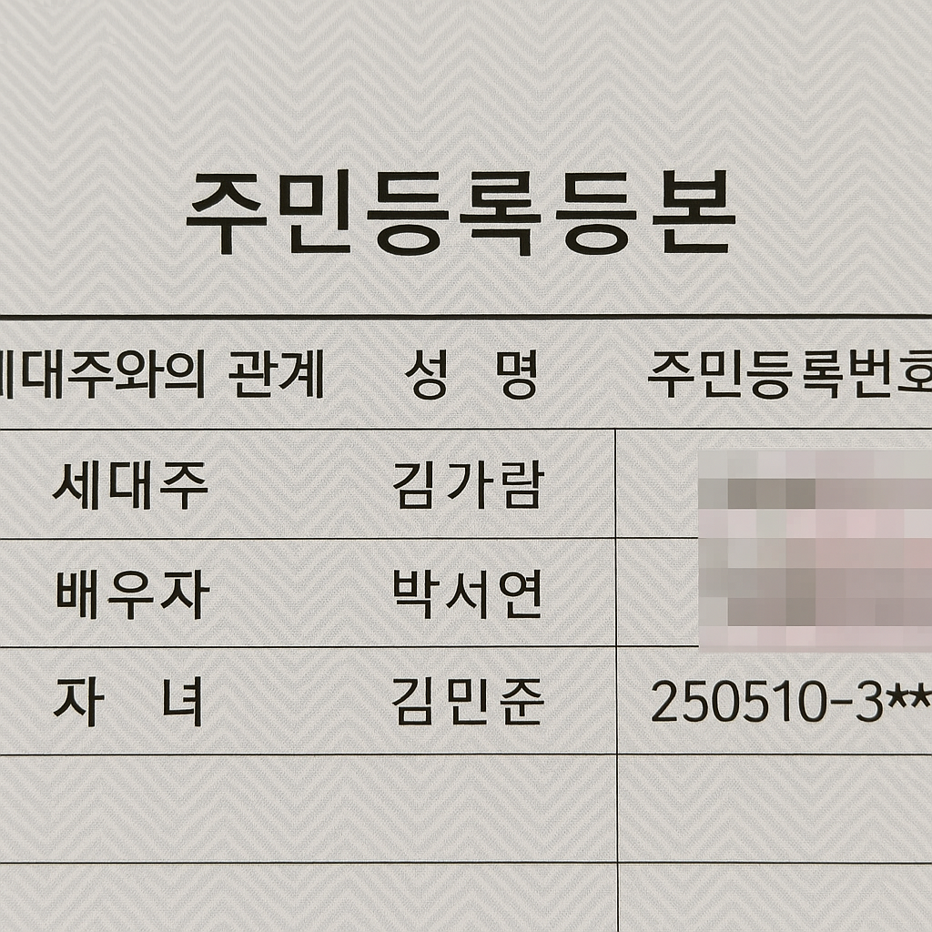 아이 주민등록번호 등록