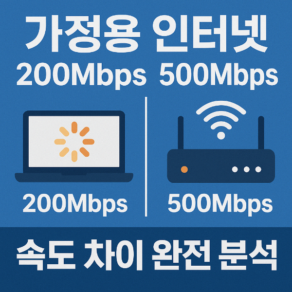 가정용 인터넷 200Mbps&middot;500Mbps 속도 차이 완전 분석! 어떤 요금제가 최적인가?