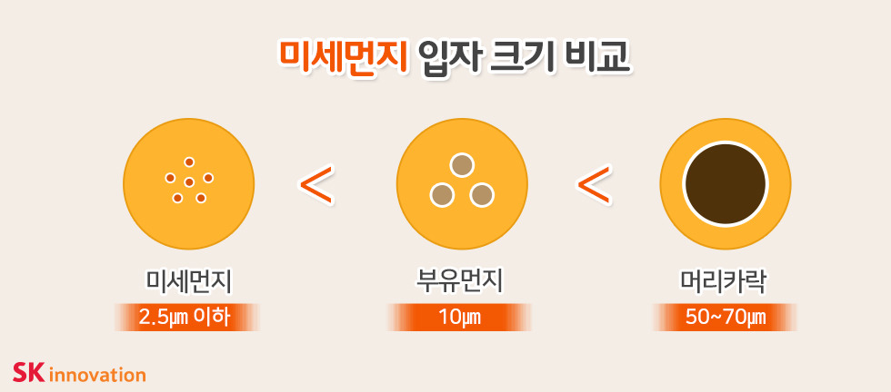 미세먼지 입자 크기비교