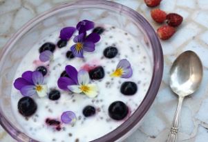 블루베리와 우유