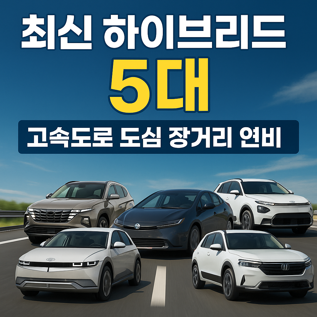 최신 하이브리드 5대 고속도록 도심 장거리 연비 정보 블로그 썸네일 사진
