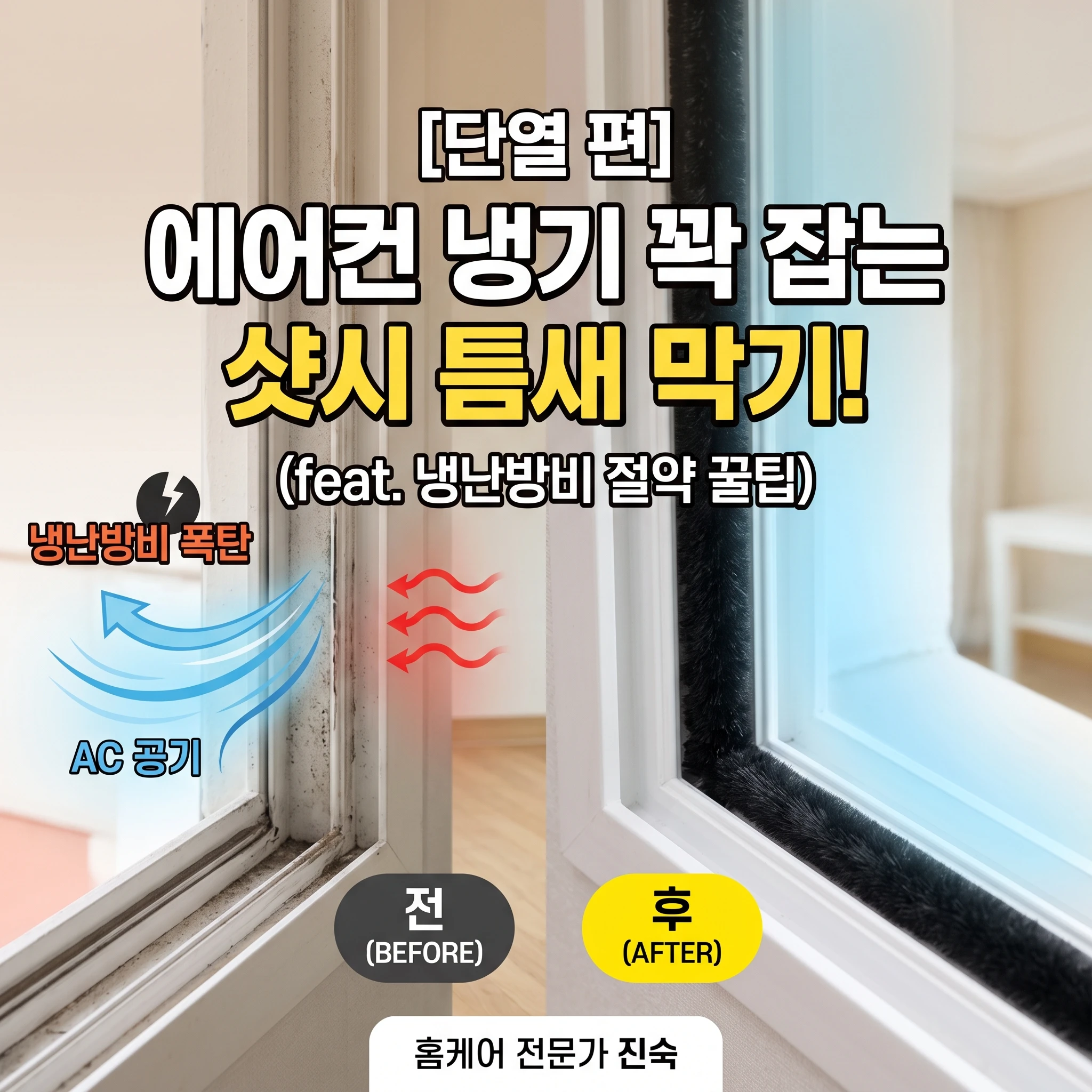 여름철 전기세 폭탄 막는 아파트 샷시 모헤어 교체와 냉방 효율 극대화 팁