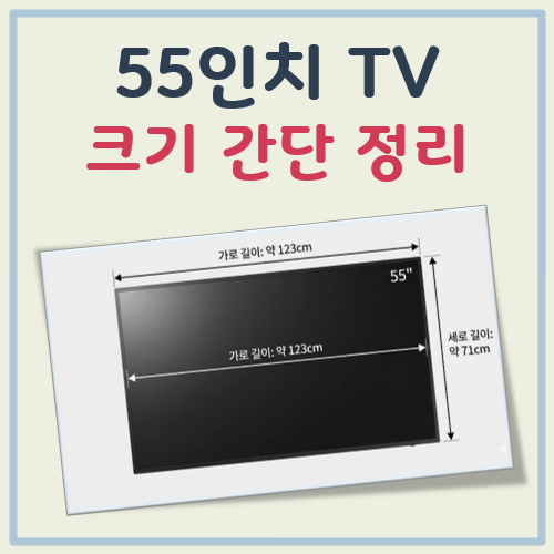 55인치 TV 크기(티비 가로 세로 사이즈 길이 정리) 대표 이미지