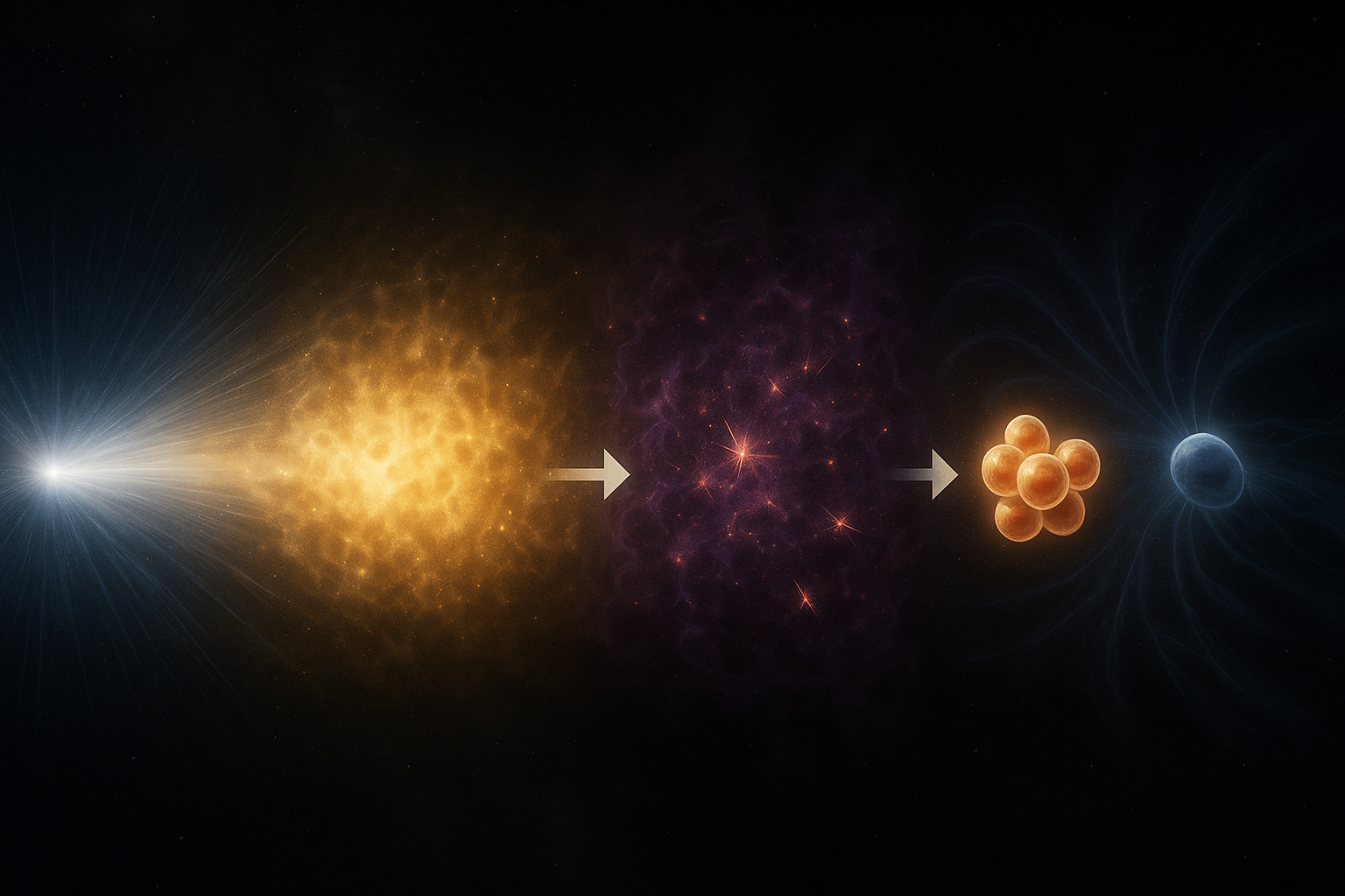 빅뱅 직후부터 1초 사이에 일어난 주요 과정