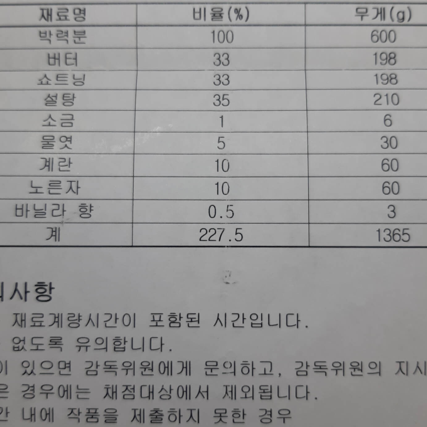 쇼트브레드-쿠키-재료와-무게