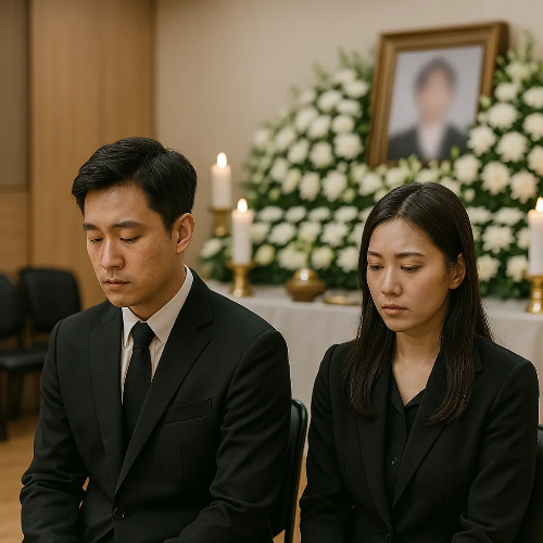 장례식장에-있는-유족