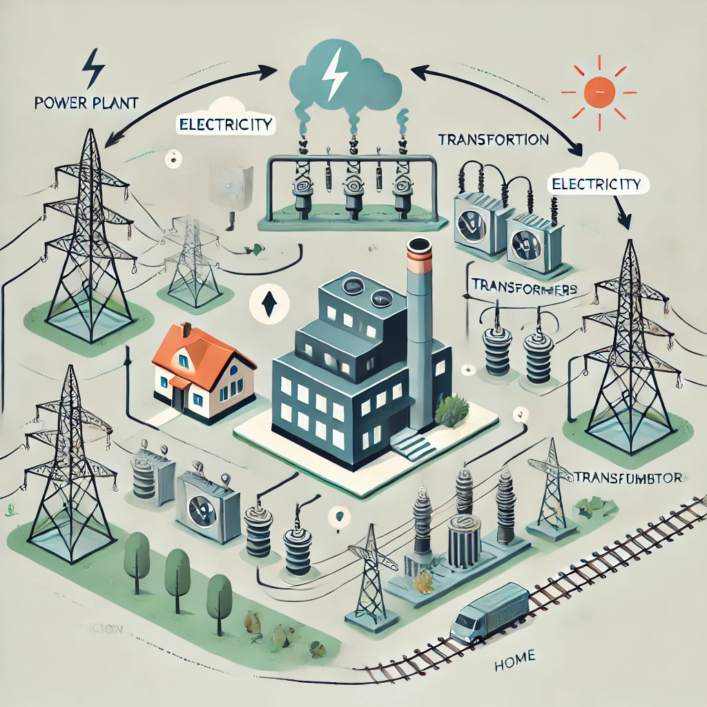 발전소에서 가정까지의 전기 흐름