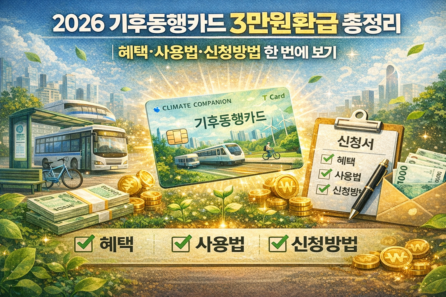 2026 기후동행카드 3만원 환급 총정리 혜택, 사용법, 신청방법 한 번에 보기